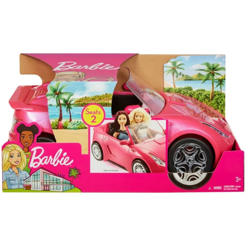 Barbie Play Vehicle Signature Pink Convertible with Seat Belts